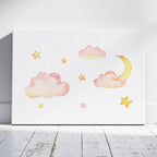 Dreamy Soft Pastel Pink Clouds - Framed Canvas Wall Art Print | House Prints