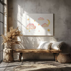 Dreamy Soft Pastel Pink Clouds - Framed Canvas Wall Art Print | House Prints