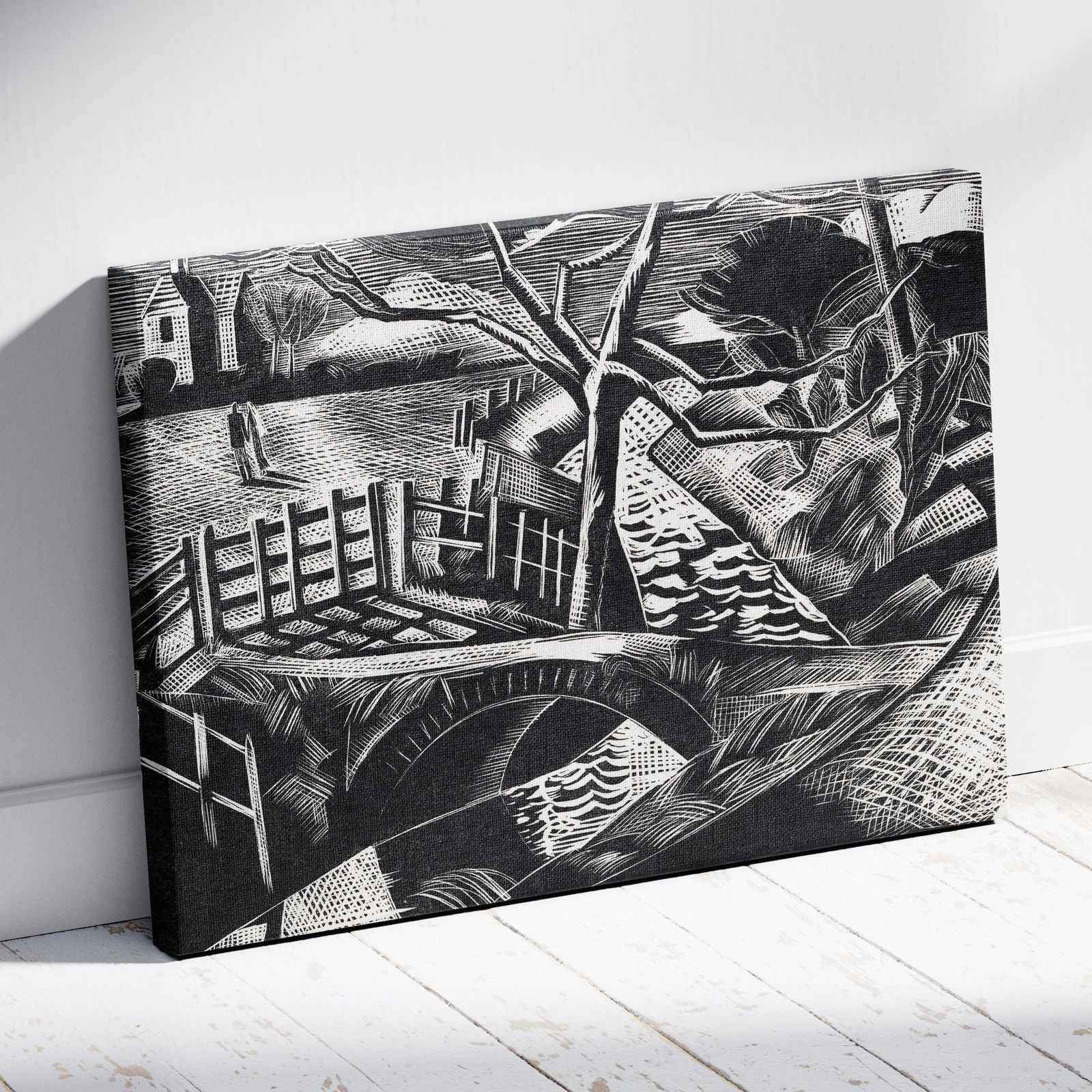 Dyke by the Road - Paul Nash - Framed Canvas Wall Art Print | House Prints