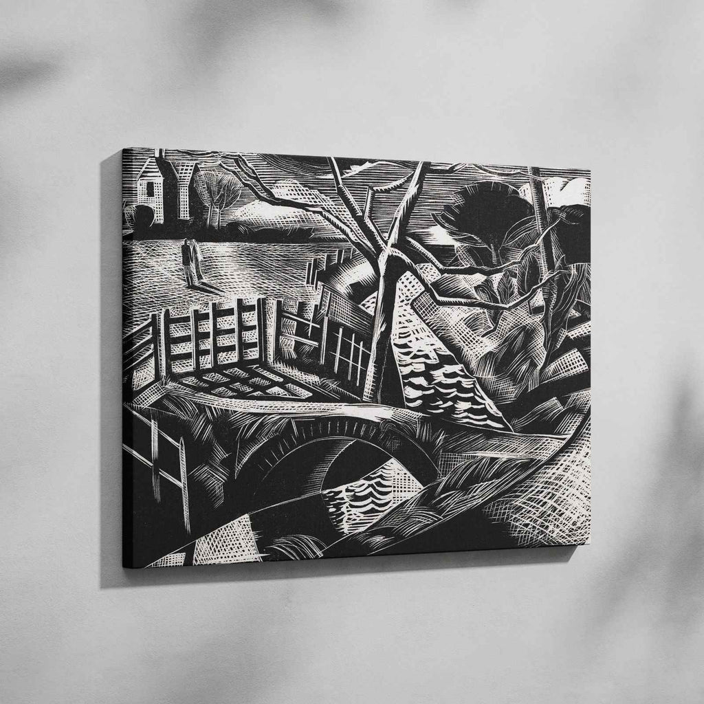 Dyke by the Road - Paul Nash - Framed Canvas Wall Art Print | House Prints