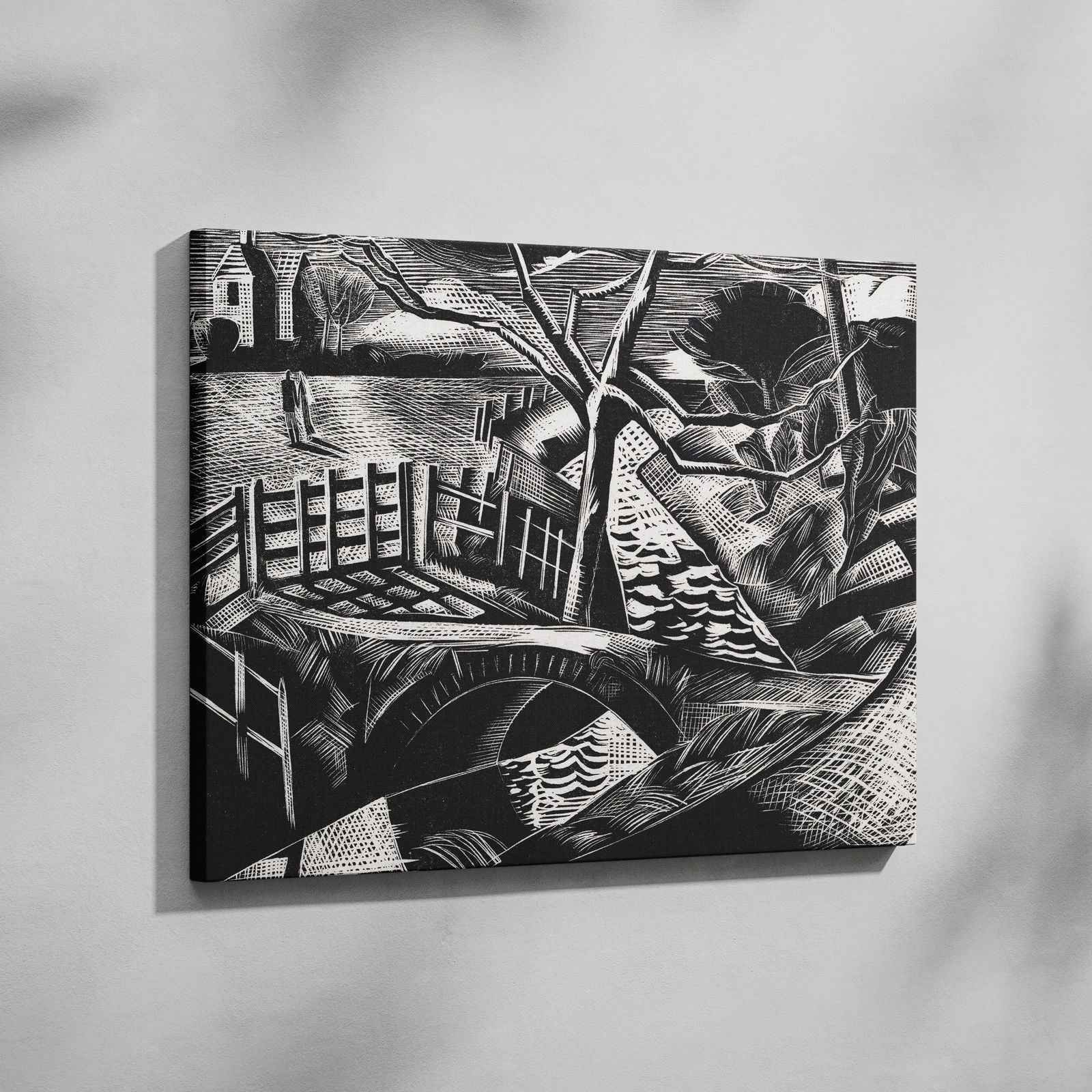 Dyke by the Road - Paul Nash - Framed Canvas Wall Art Print | House Prints