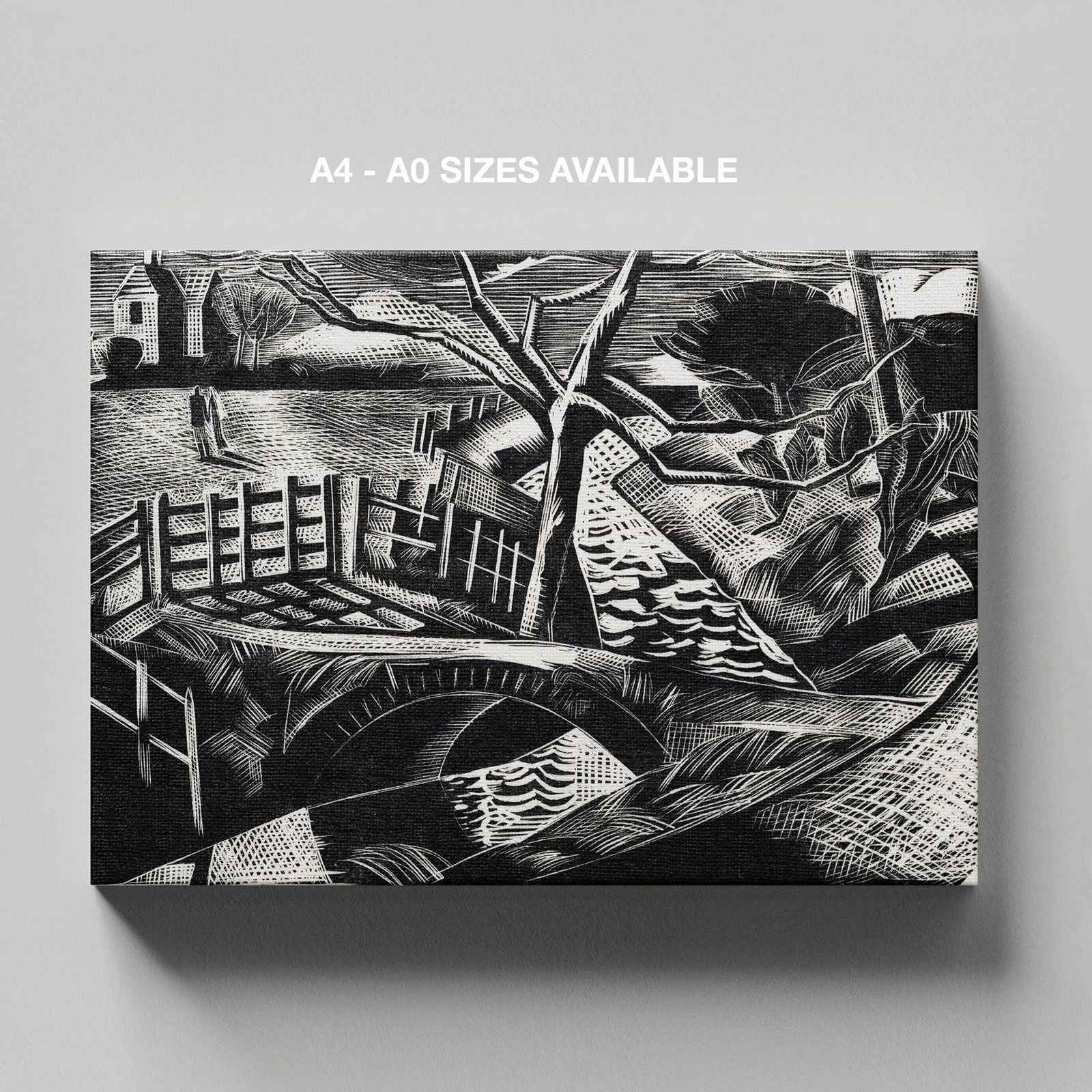 Dyke by the Road - Paul Nash - Framed Canvas Wall Art Print | House Prints