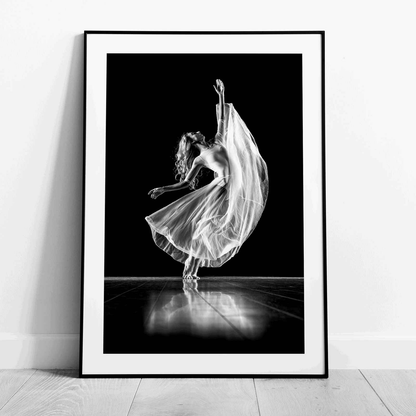 Elegant Black & White Ballet Dancer - Rolled Poster Wall Art Print - House Prints