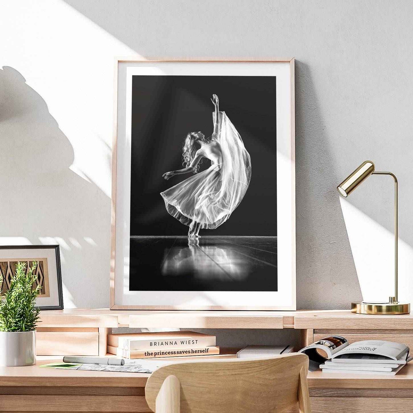 Elegant Black & White Ballet Dancer - Rolled Poster Wall Art Print - House Prints