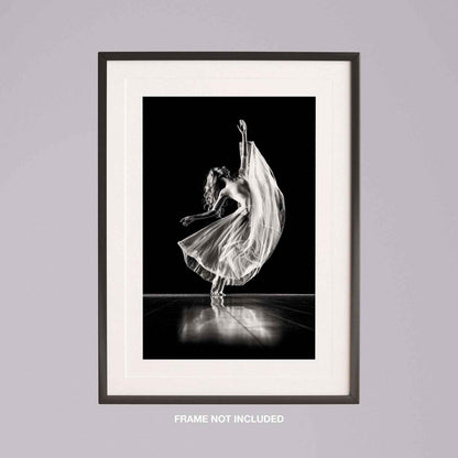 Elegant Black & White Ballet Dancer - Rolled Poster Wall Art Print - House Prints