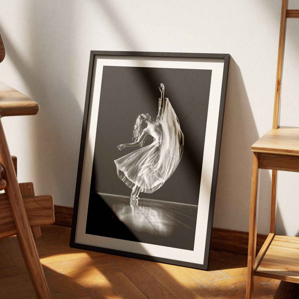 Elegant Black & White Ballet Dancer - Rolled Poster Wall Art Print | House Prints