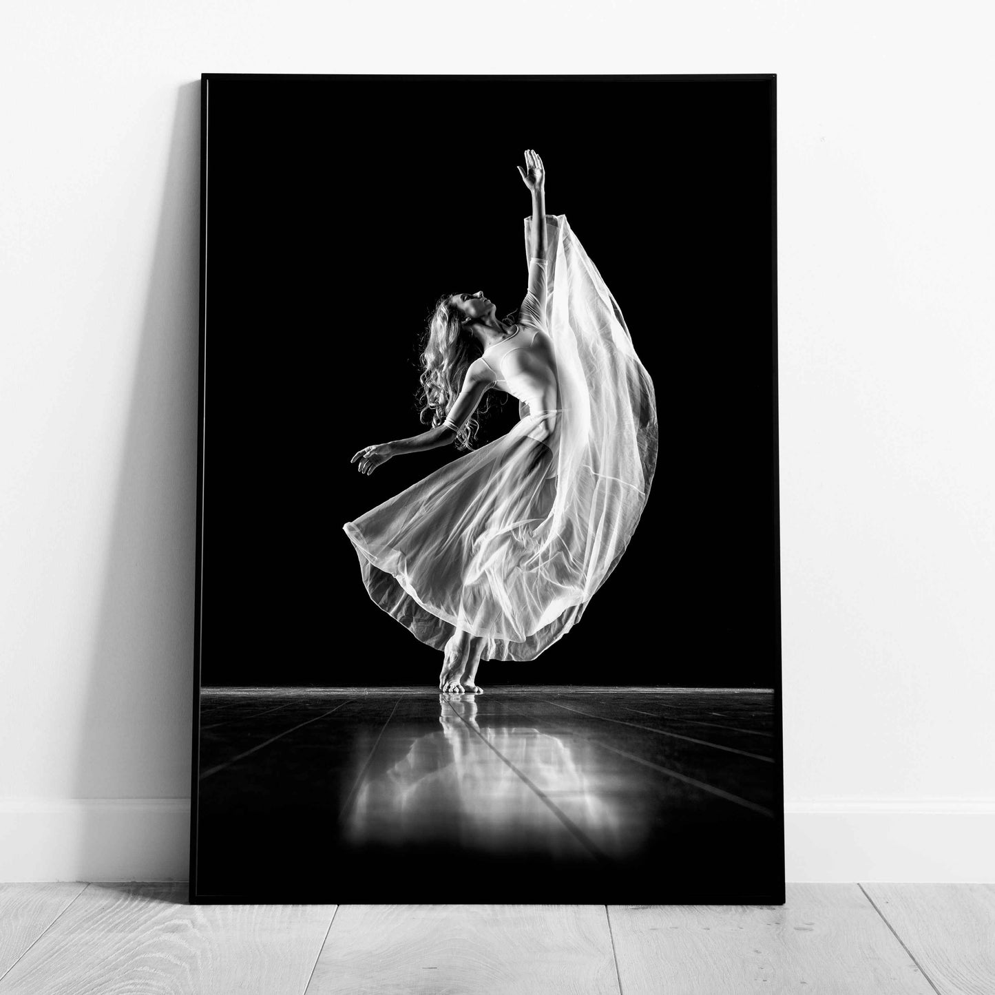Elegant Black & White Ballet Dancer - Rolled Poster Wall Art Print - House Prints