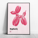 Euphoria Pink Balloon Dog Modern Art Gallery - Rolled Poster Wall Art Print | House Prints