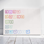 Every Child is an Artist Nursery Quote - Framed Canvas Wall Art Print | House Prints
