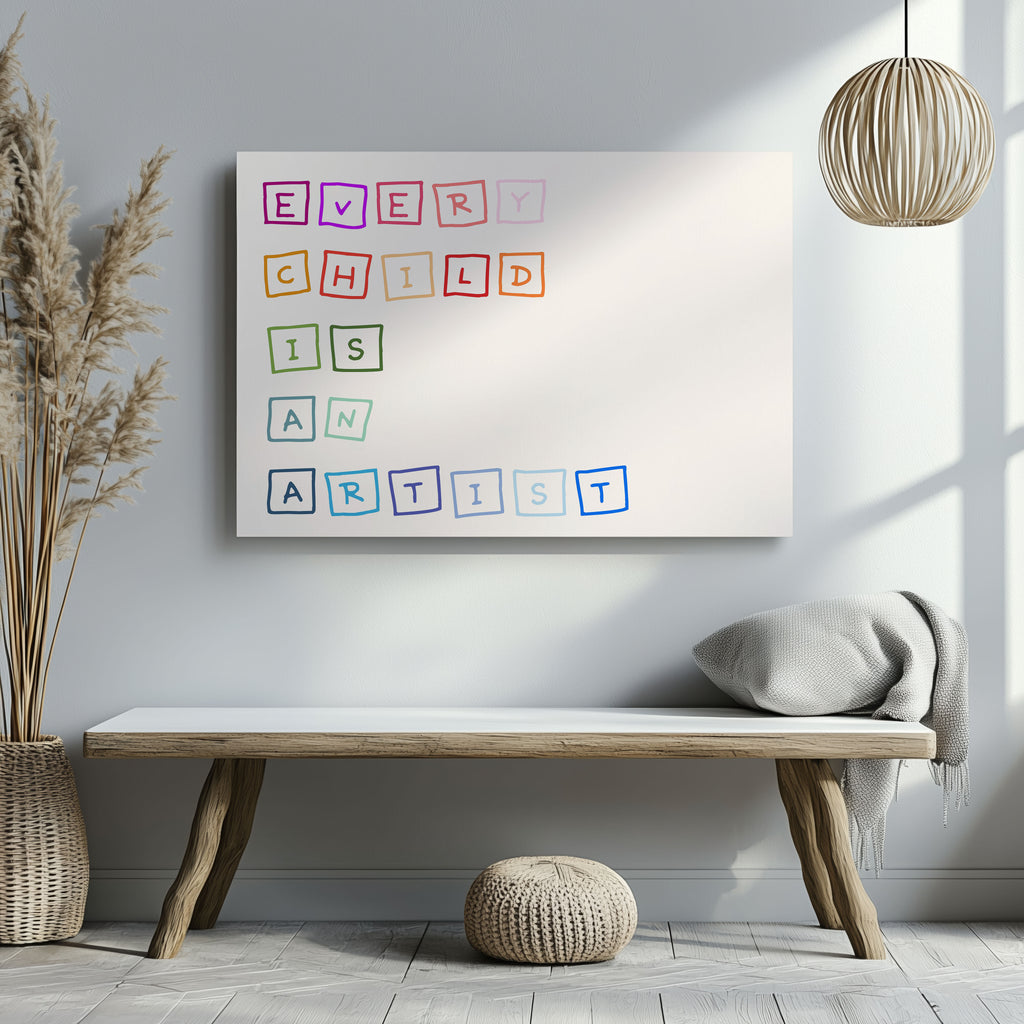 Every Child is an Artist Nursery Quote - Framed Canvas Wall Art Print | House Prints