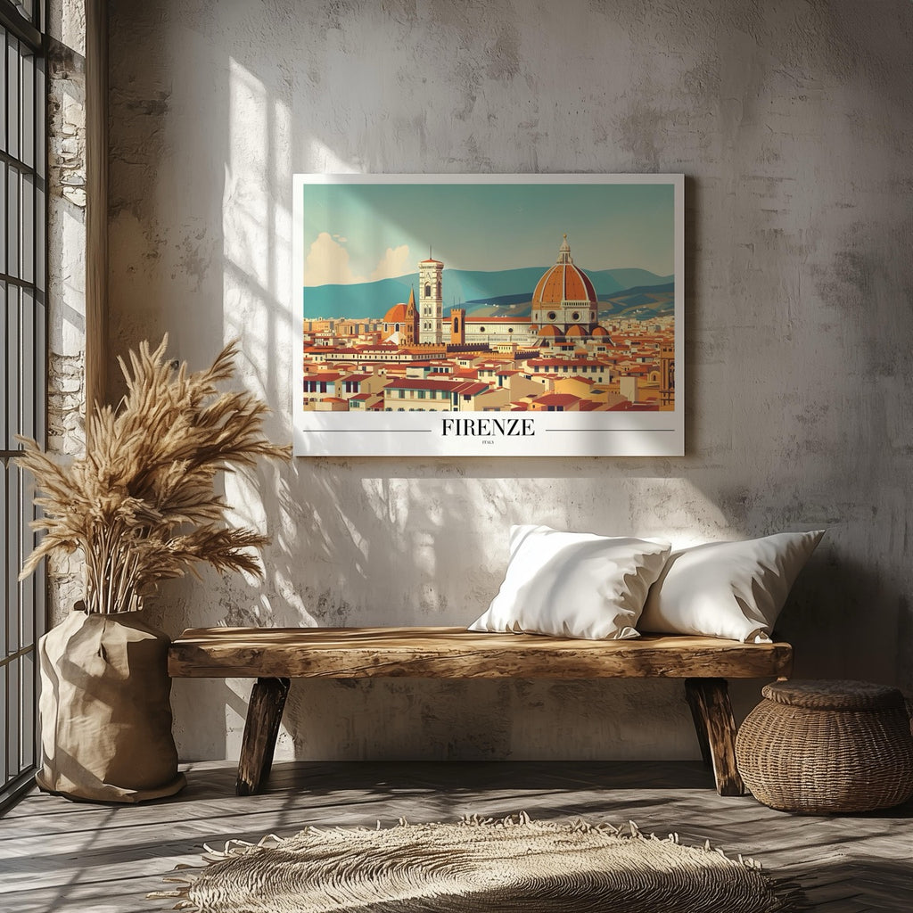 Timeless Firenze Italy World Travel - Framed Canvas Wall Art Print | House Prints