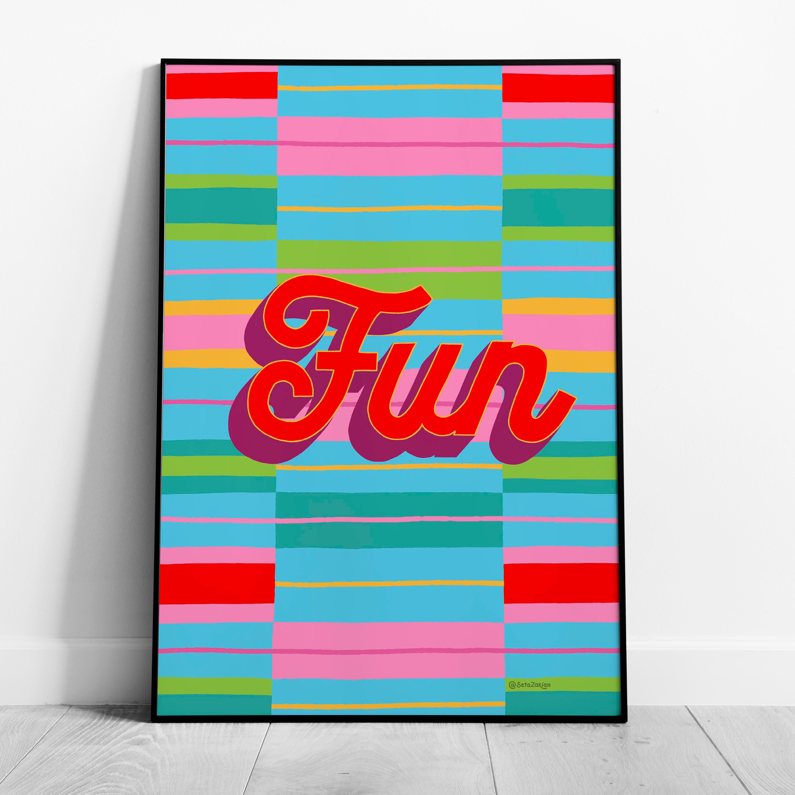 Fun Stripe Hype 6 - Seta Zakian - Rolled Poster Wall Art Print | House Prints