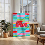 Fun Stripe Hype 6 - Seta Zakian - Framed Canvas Wall Art Print | House Prints