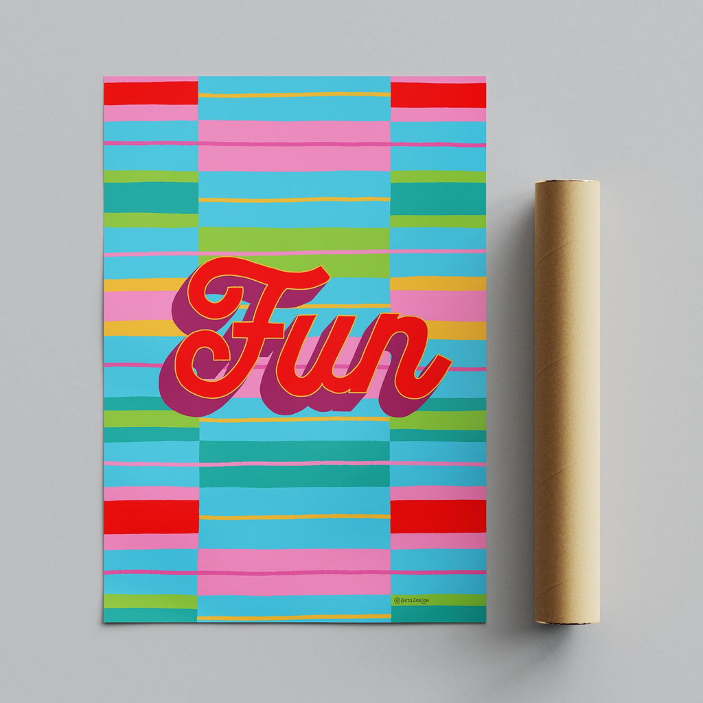 Fun Stripe Hype 6 - Seta Zakian - Rolled Poster Wall Art Print | House Prints