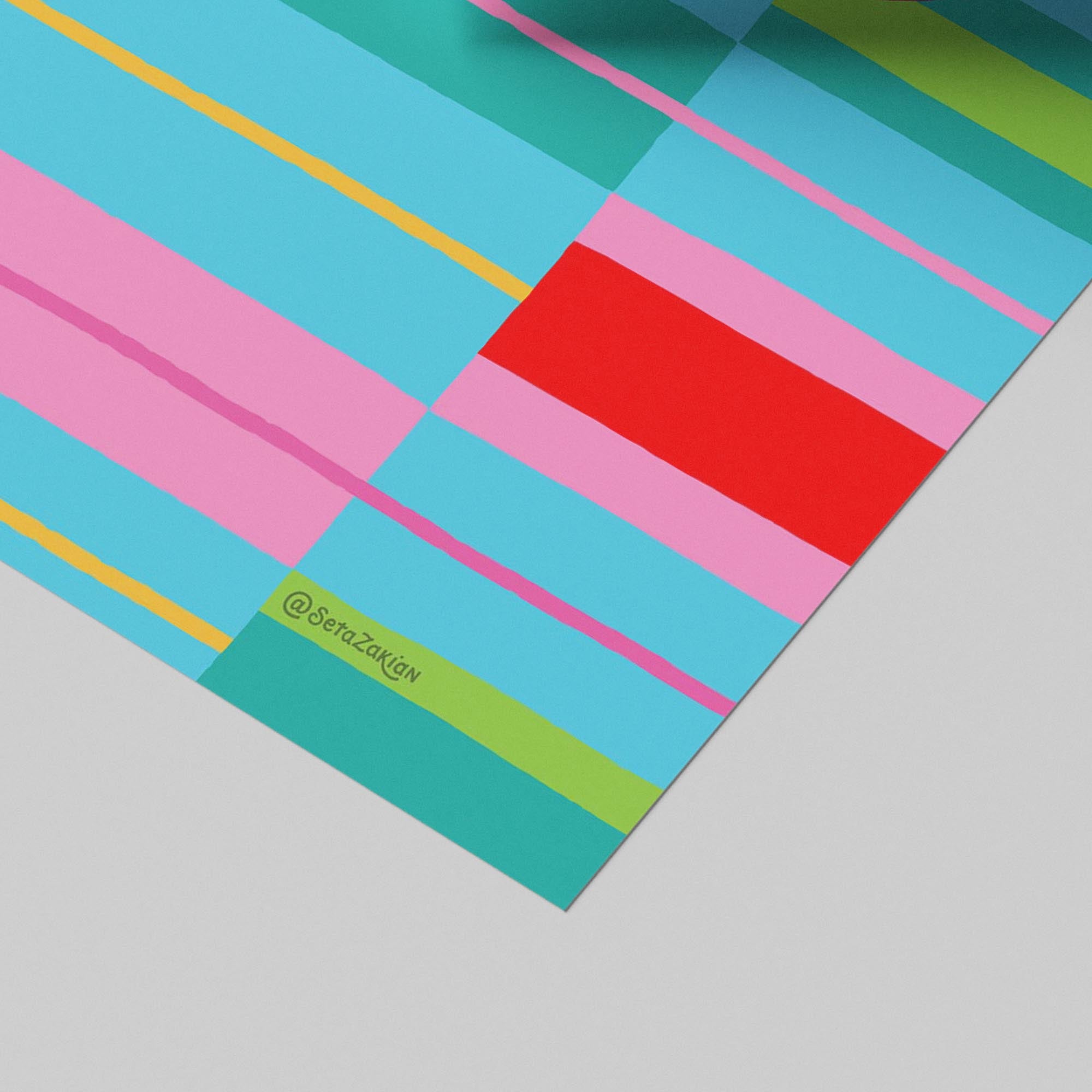 Fun Stripe Hype 6 - Seta Zakian - Rolled Poster Wall Art Print | House Prints