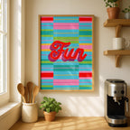 Fun Stripe Hype 6 - Seta Zakian - Rolled Poster Wall Art Print | House Prints