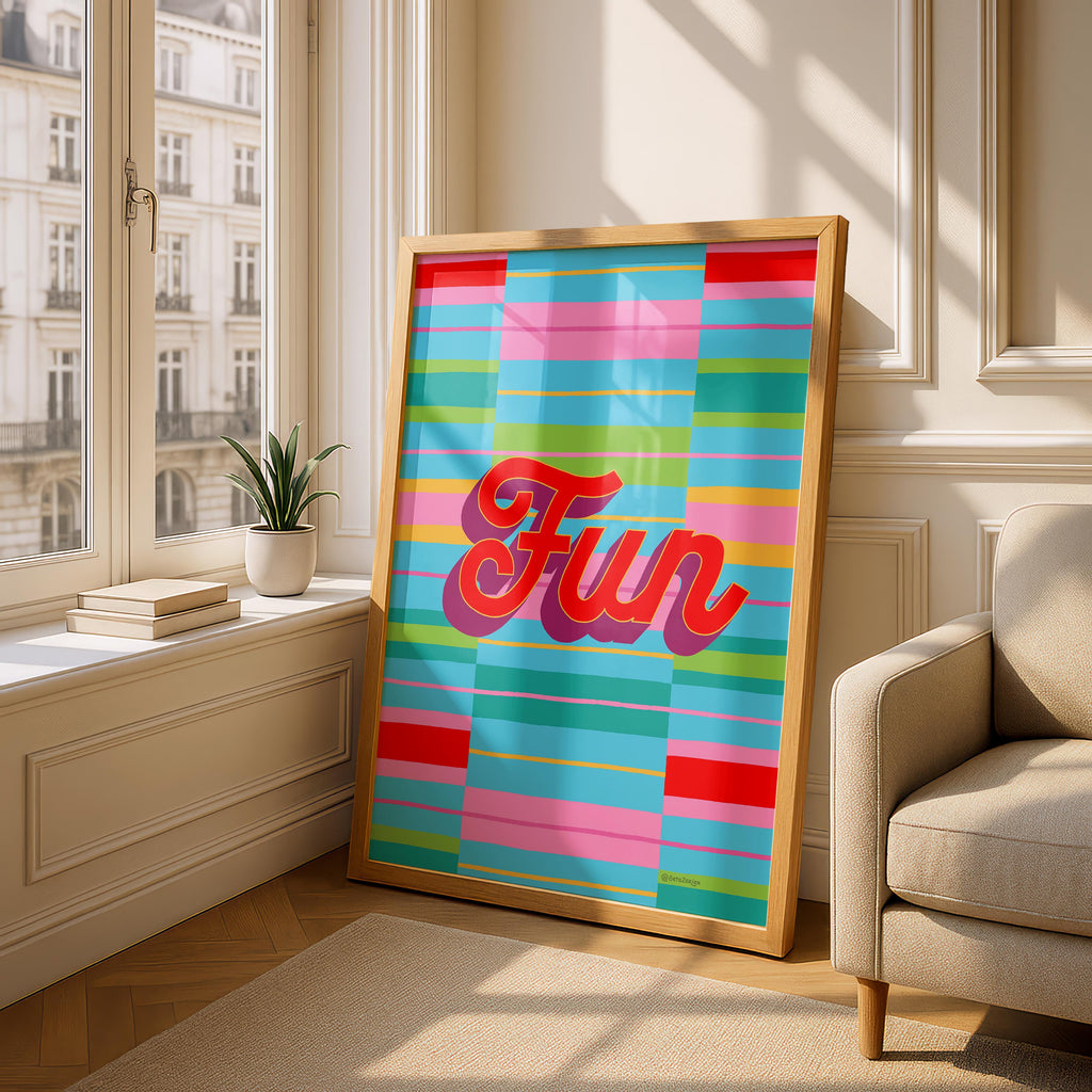 Fun Stripe Hype 6 - Seta Zakian - Rolled Poster Wall Art Print | House Prints