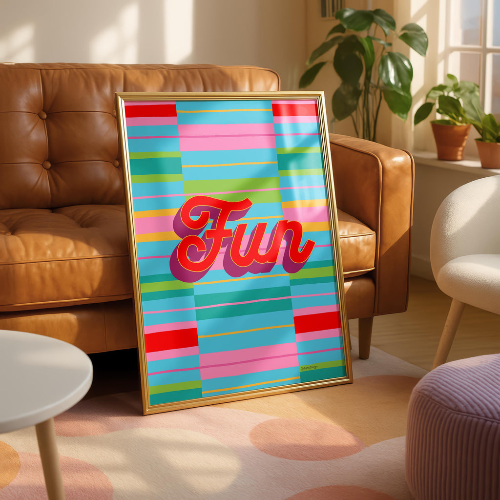 Fun Stripe Hype 6 - Seta Zakian - Rolled Poster Wall Art Print | House Prints