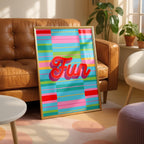 Fun Stripe Hype 6 - Seta Zakian - Rolled Poster Wall Art Print | House Prints