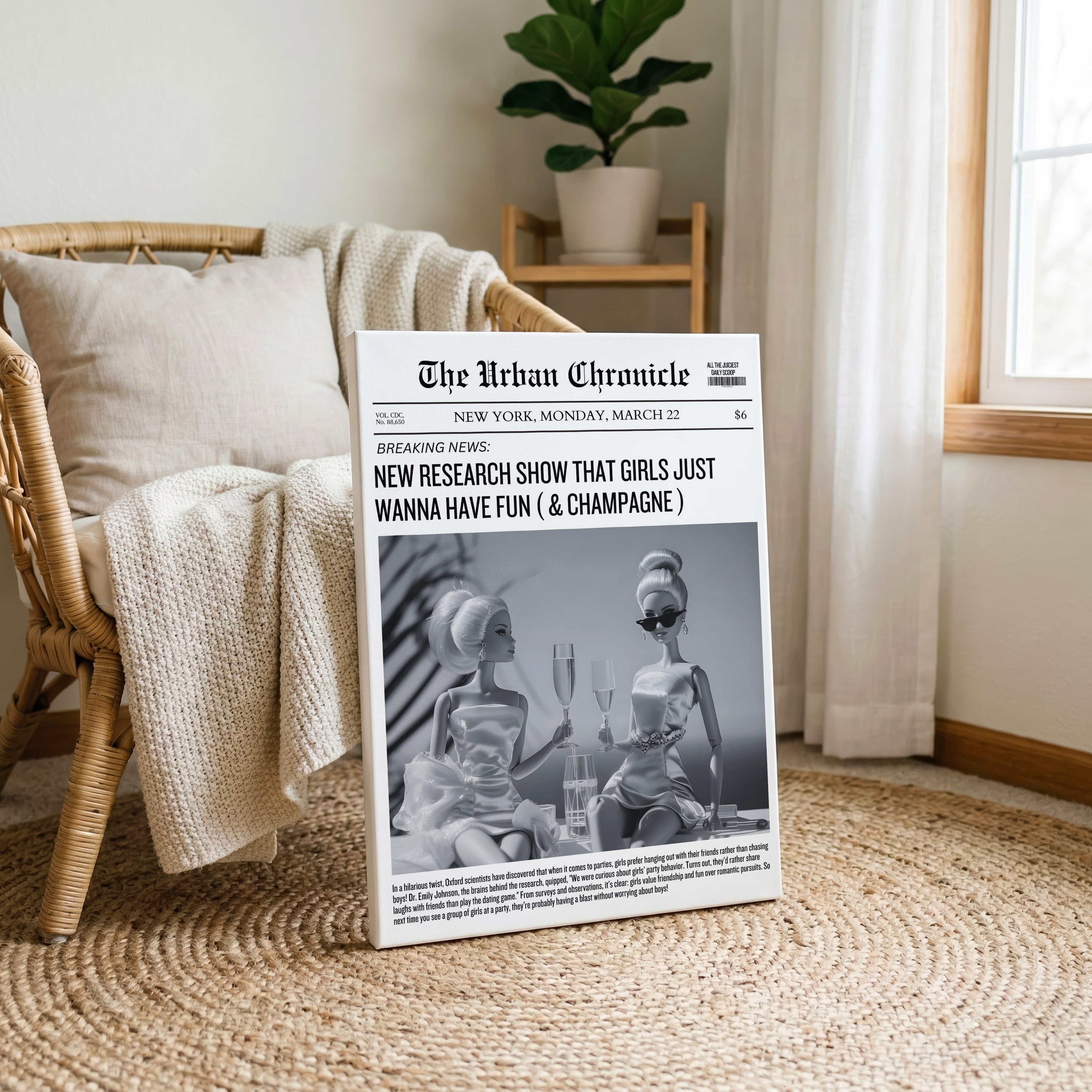 Fashion Doll News Girls Just Wanna Have Fun - Framed Canvas Wall Art Print | House Prints