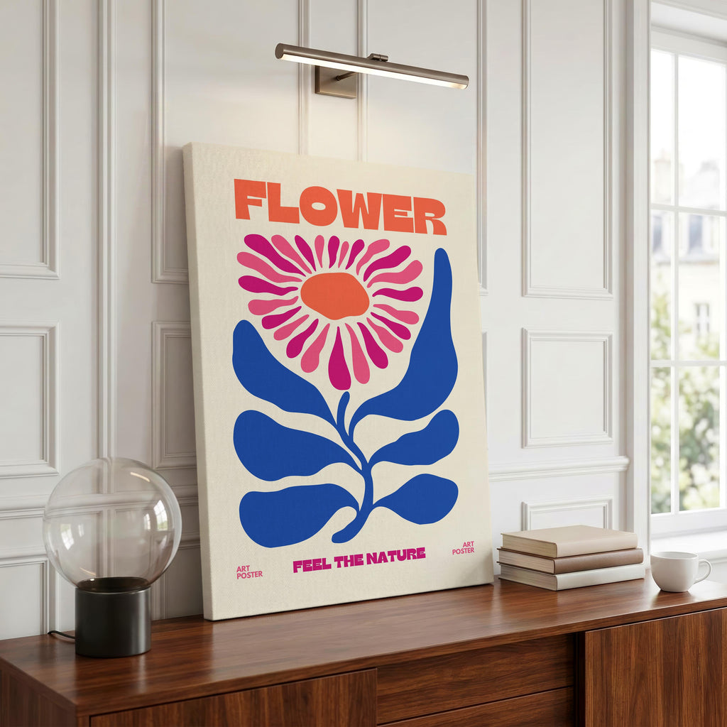 Feel The Nature Abstract Flower Power - Framed Canvas Wall Art Print