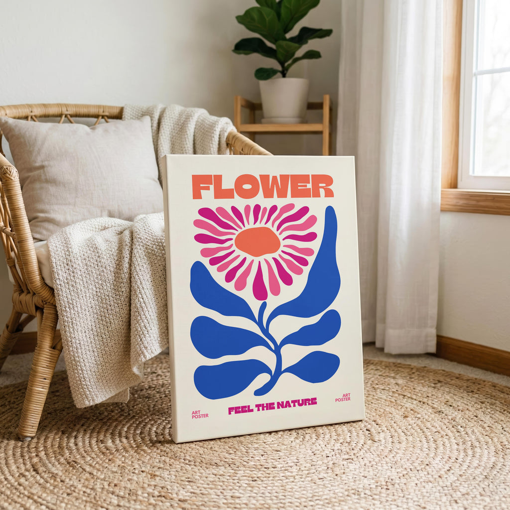 Feel The Nature Abstract Flower Power - Framed Canvas Wall Art Print