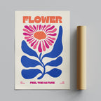 Feel The Nature Abstract Flower Power - Rolled Poster Wall Art Print