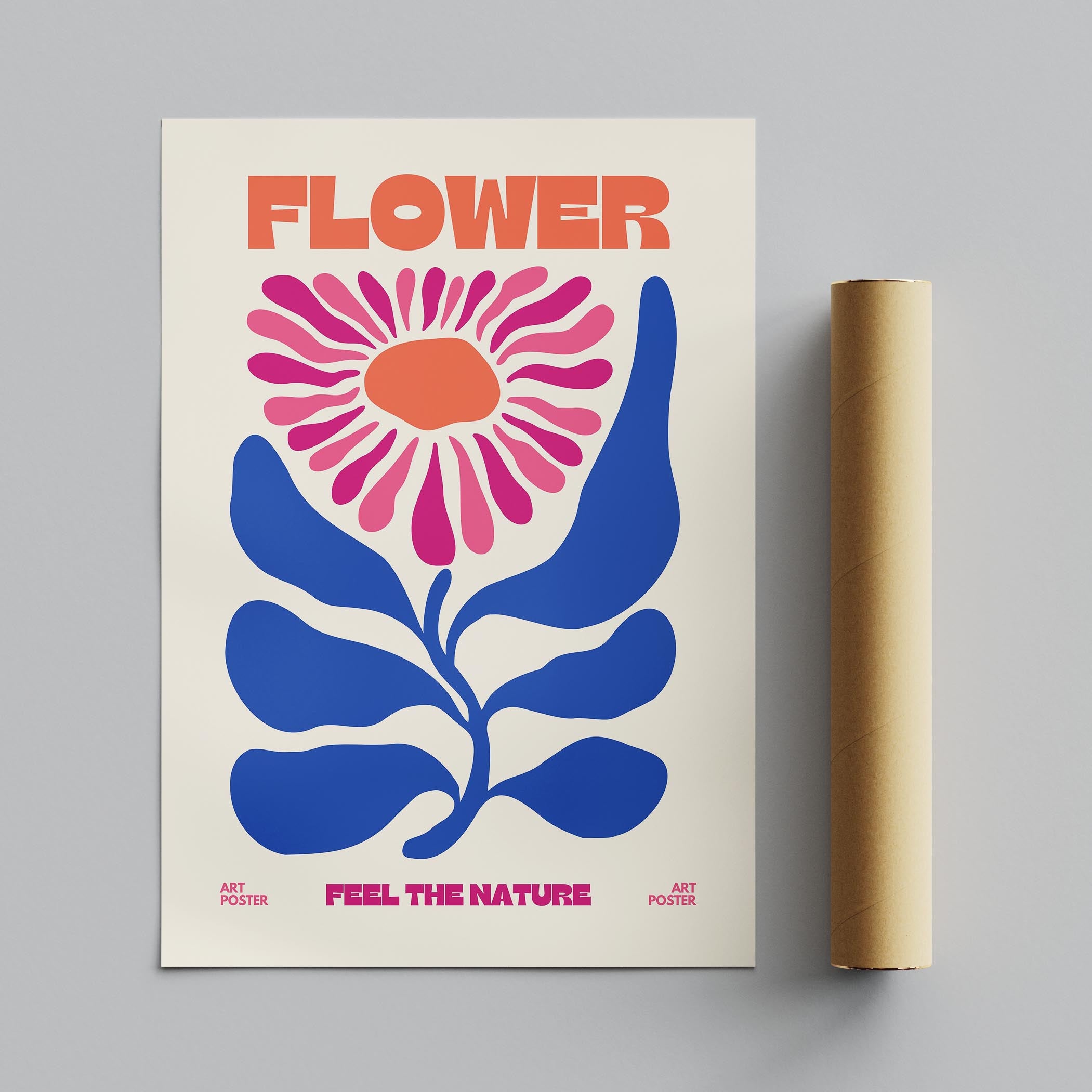 Feel The Nature Abstract Flower Power - Rolled Poster Wall Art Print