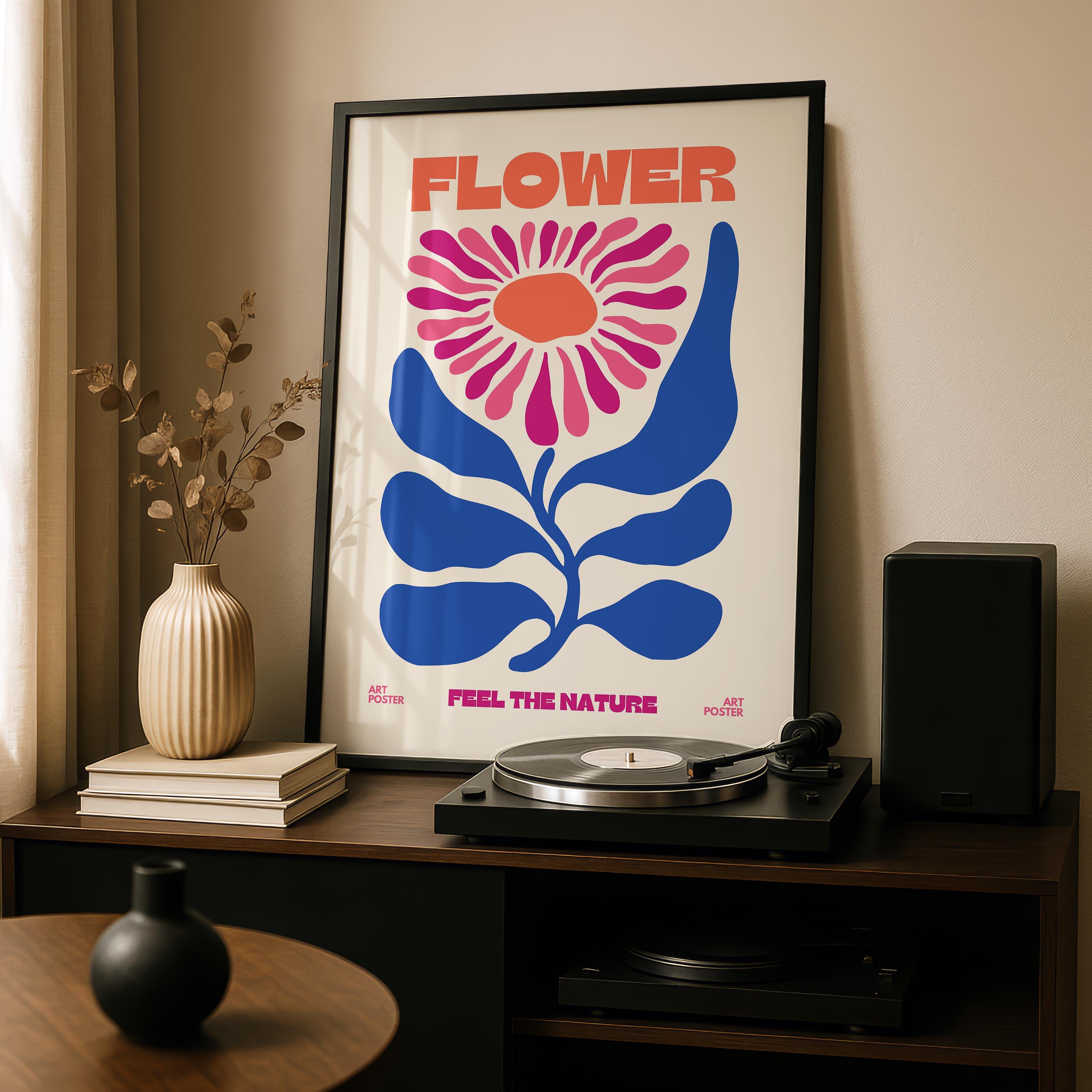 Feel The Nature Abstract Flower Power - Rolled Poster Wall Art Print