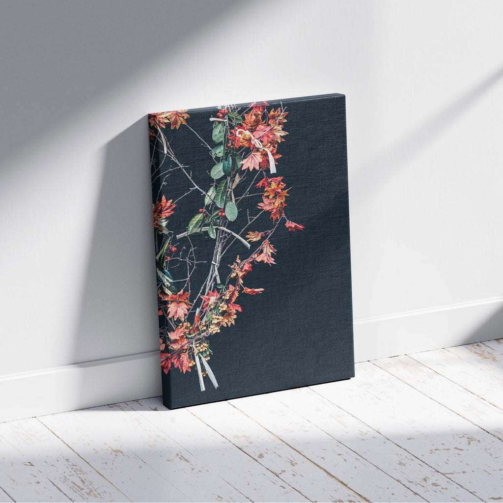 Festive Holly Leaf Decoration - Framed Canvas Wall Art Print | House Prints