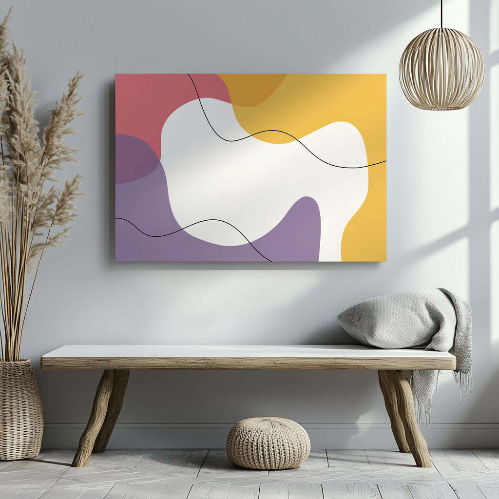 Flowing Abstract Colour Harmony - Framed Canvas Wall Art Print | House Prints