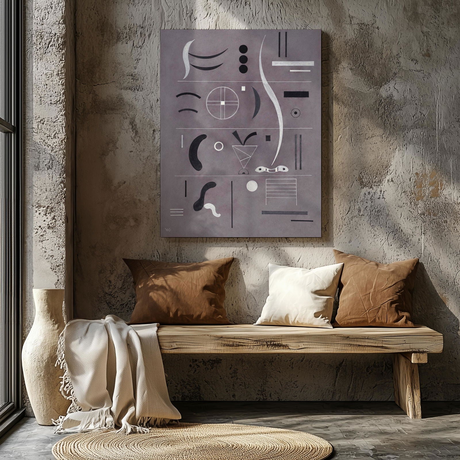 Four Parts - Wassily Kandinsky - Framed Canvas Wall Art Print - House Prints
