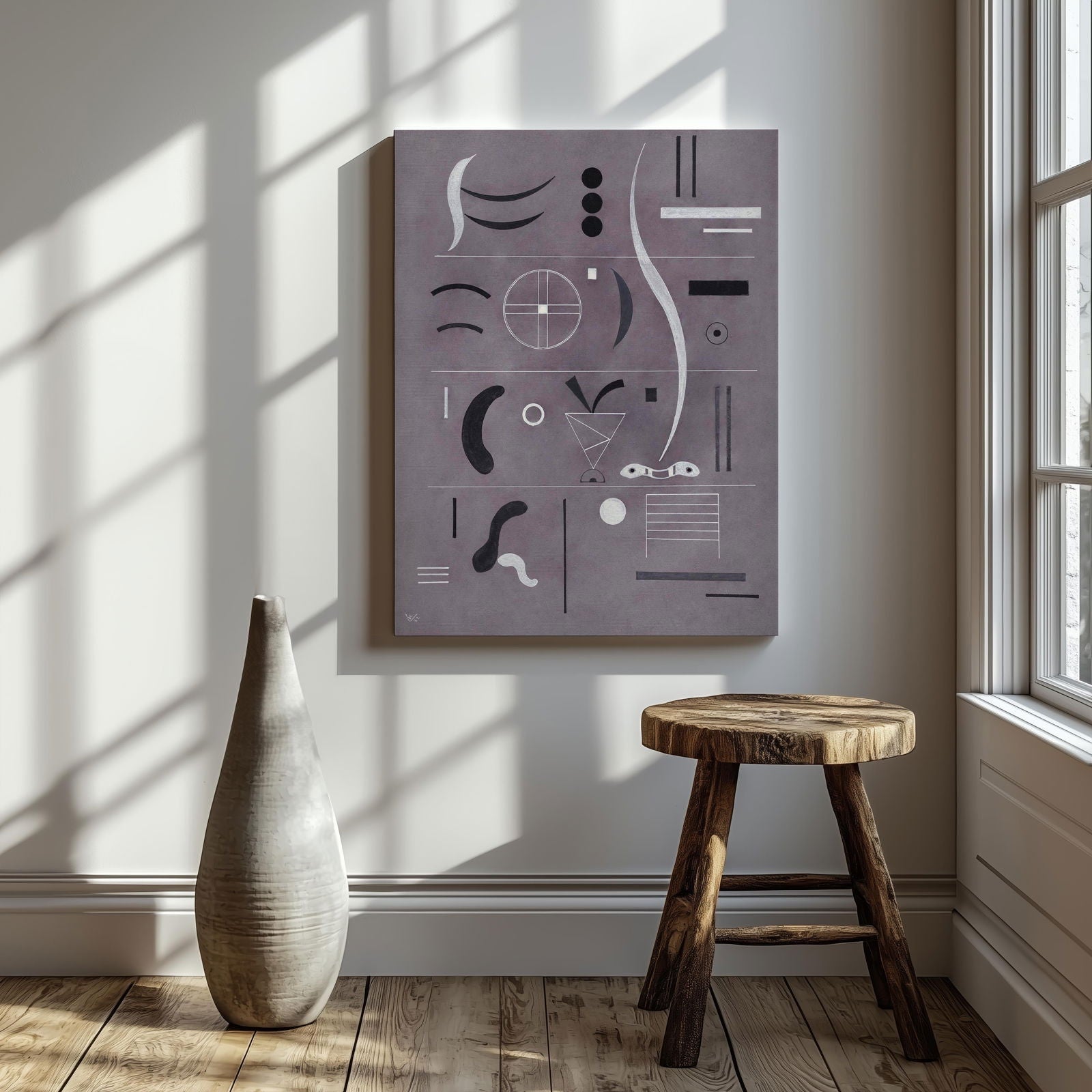 Four Parts - Wassily Kandinsky - Framed Canvas Wall Art Print - House Prints