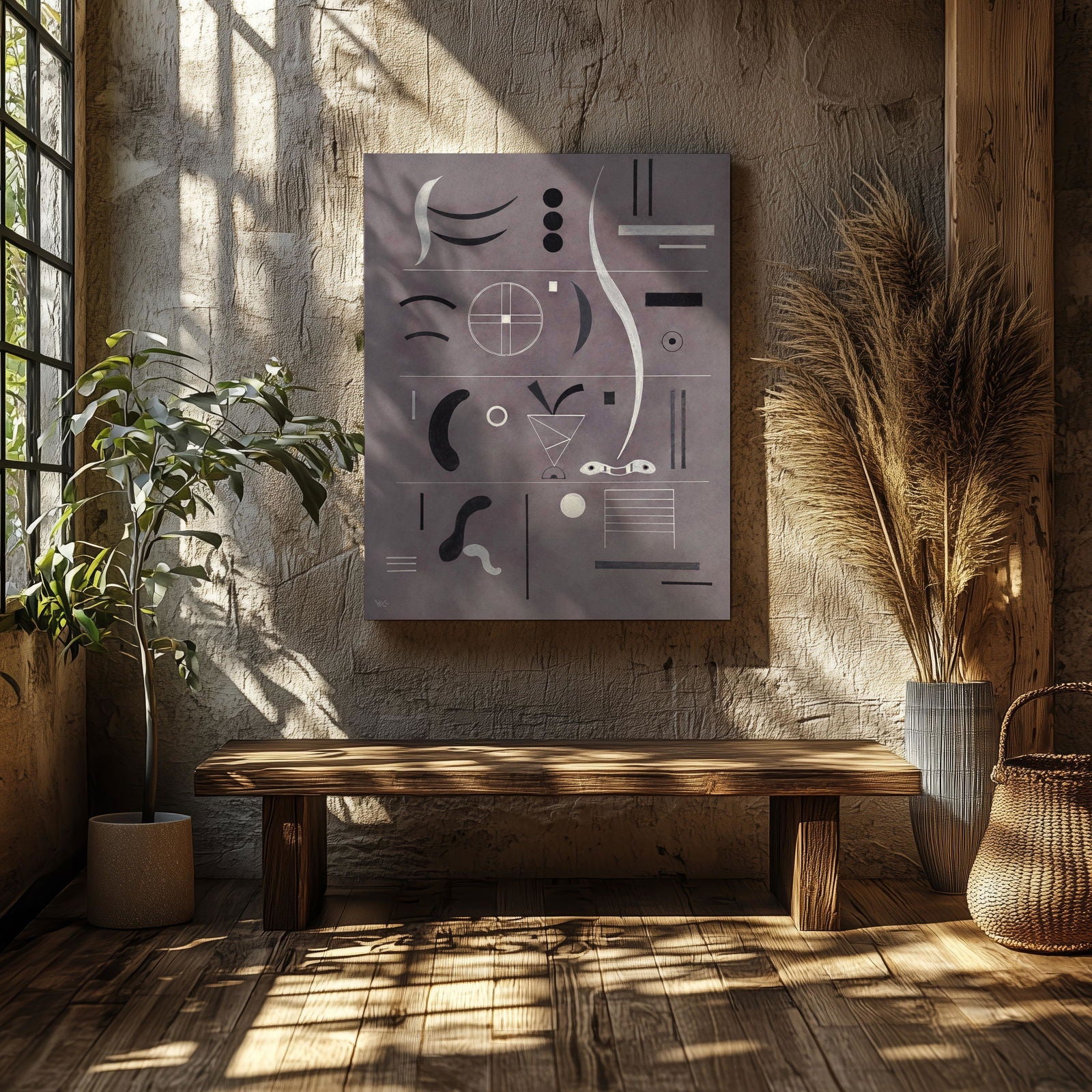 Four Parts - Wassily Kandinsky - Framed Canvas Wall Art Print - House Prints