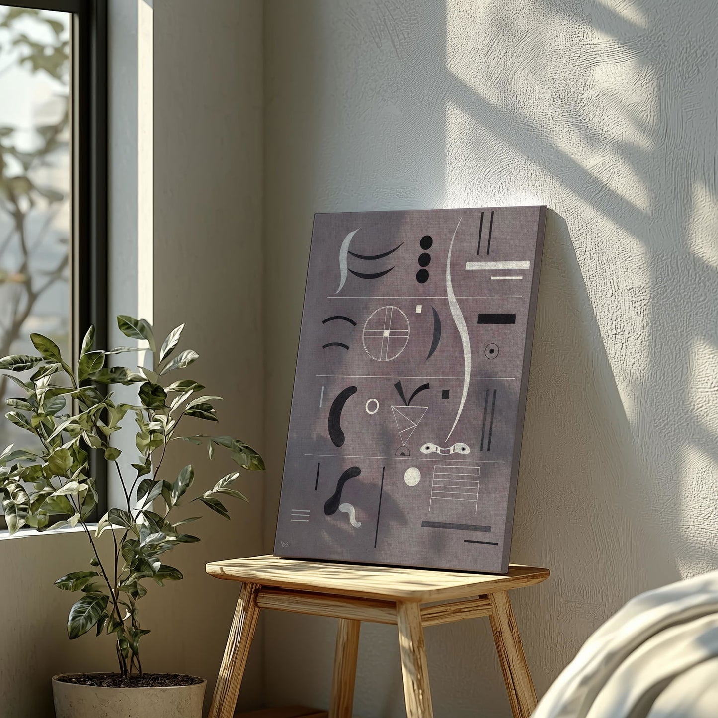 Four Parts - Wassily Kandinsky - Framed Canvas Wall Art Print - House Prints