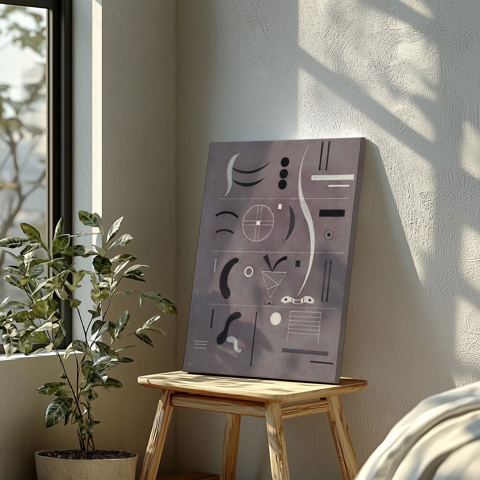 Four Parts - Wassily Kandinsky - Framed Canvas Wall Art Print - House Prints