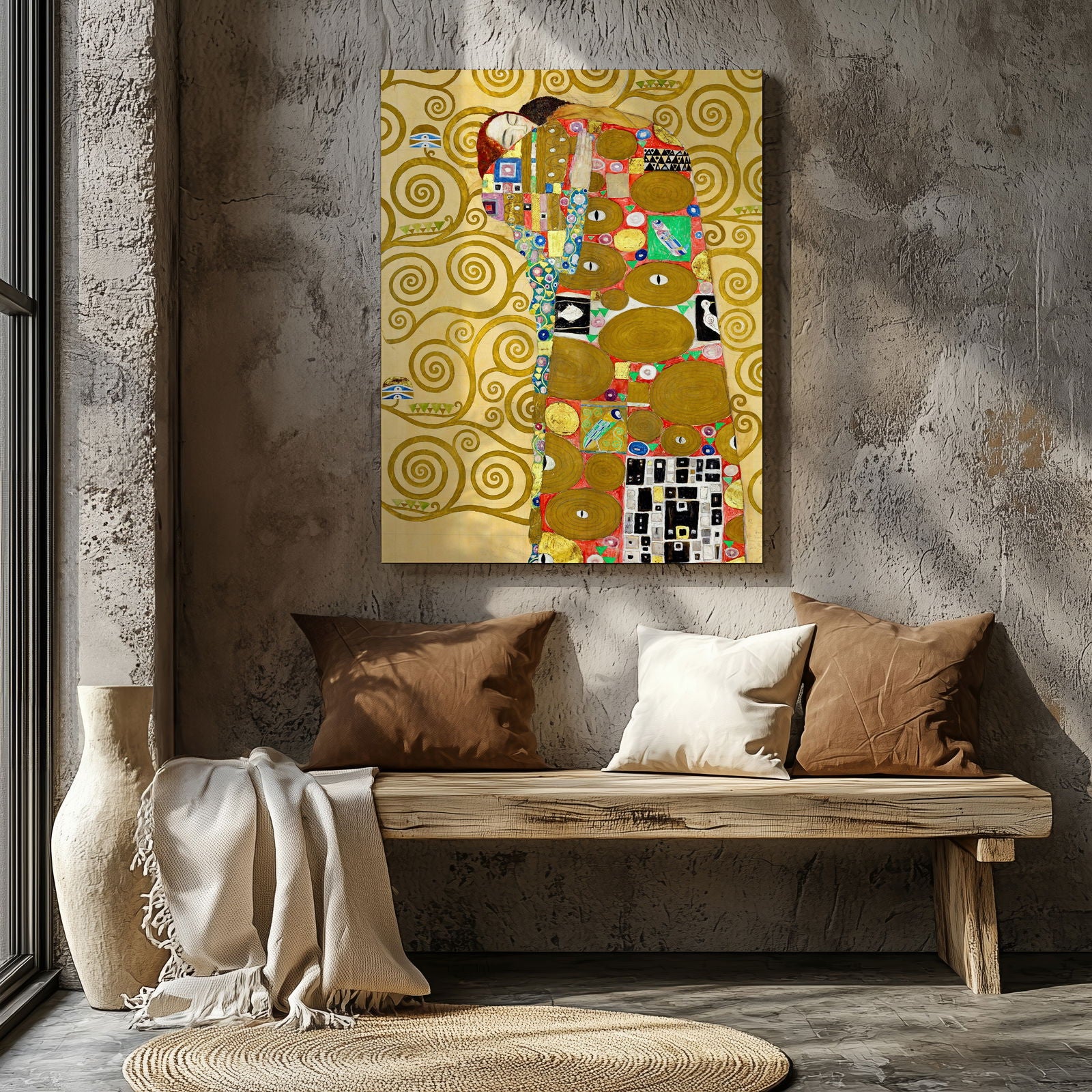 Fulfillment - Gustav Klimt - Framed Canvas Wall Art Print - House Prints