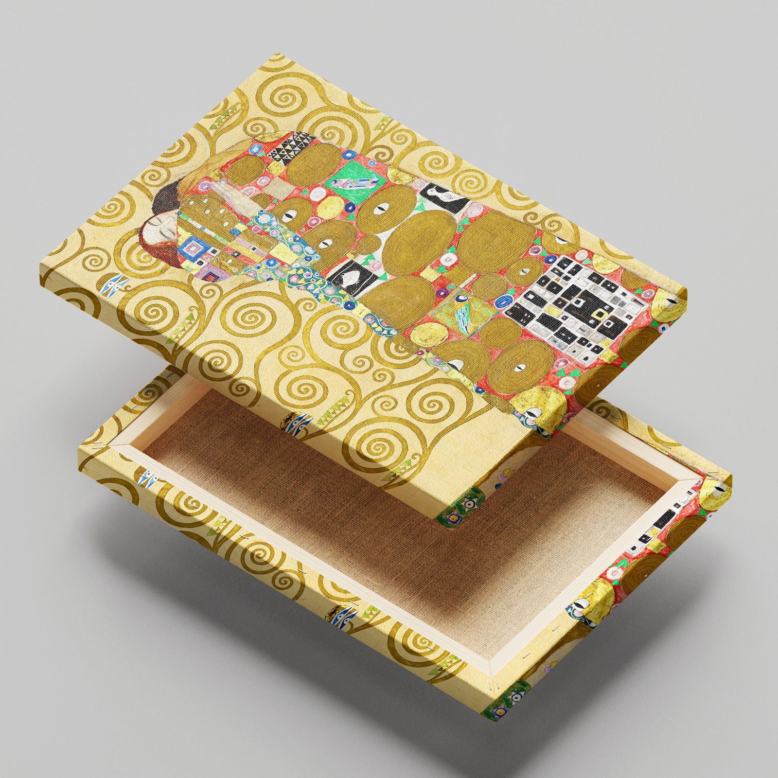 Fulfillment - Gustav Klimt - Framed Canvas Wall Art Print - House Prints