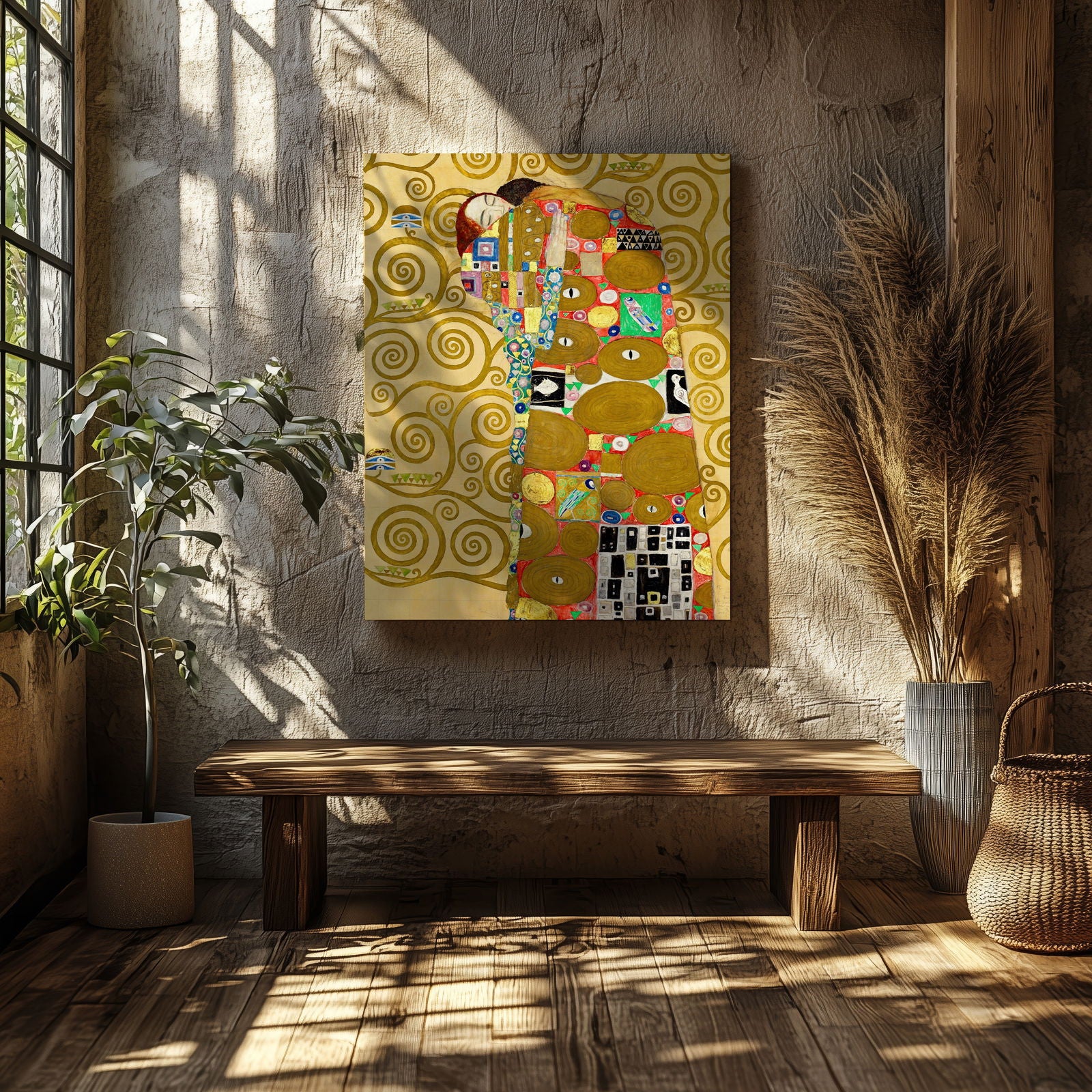 Fulfillment - Gustav Klimt - Framed Canvas Wall Art Print - House Prints