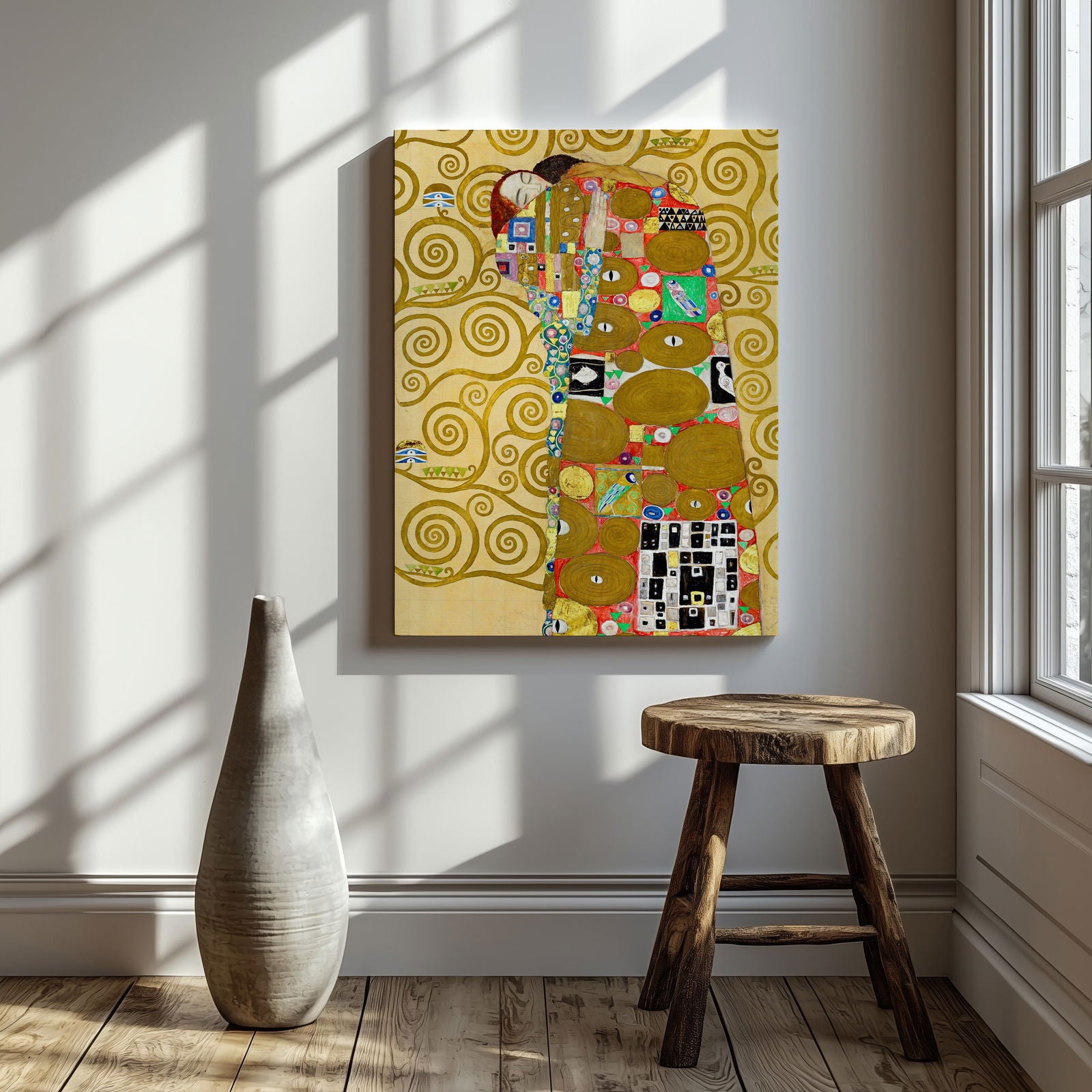 Fulfillment - Gustav Klimt - Framed Canvas Wall Art Print - House Prints