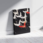 Furisode with a Myriad of Flying Cranes - Framed Canvas Wall Art Print | House Prints