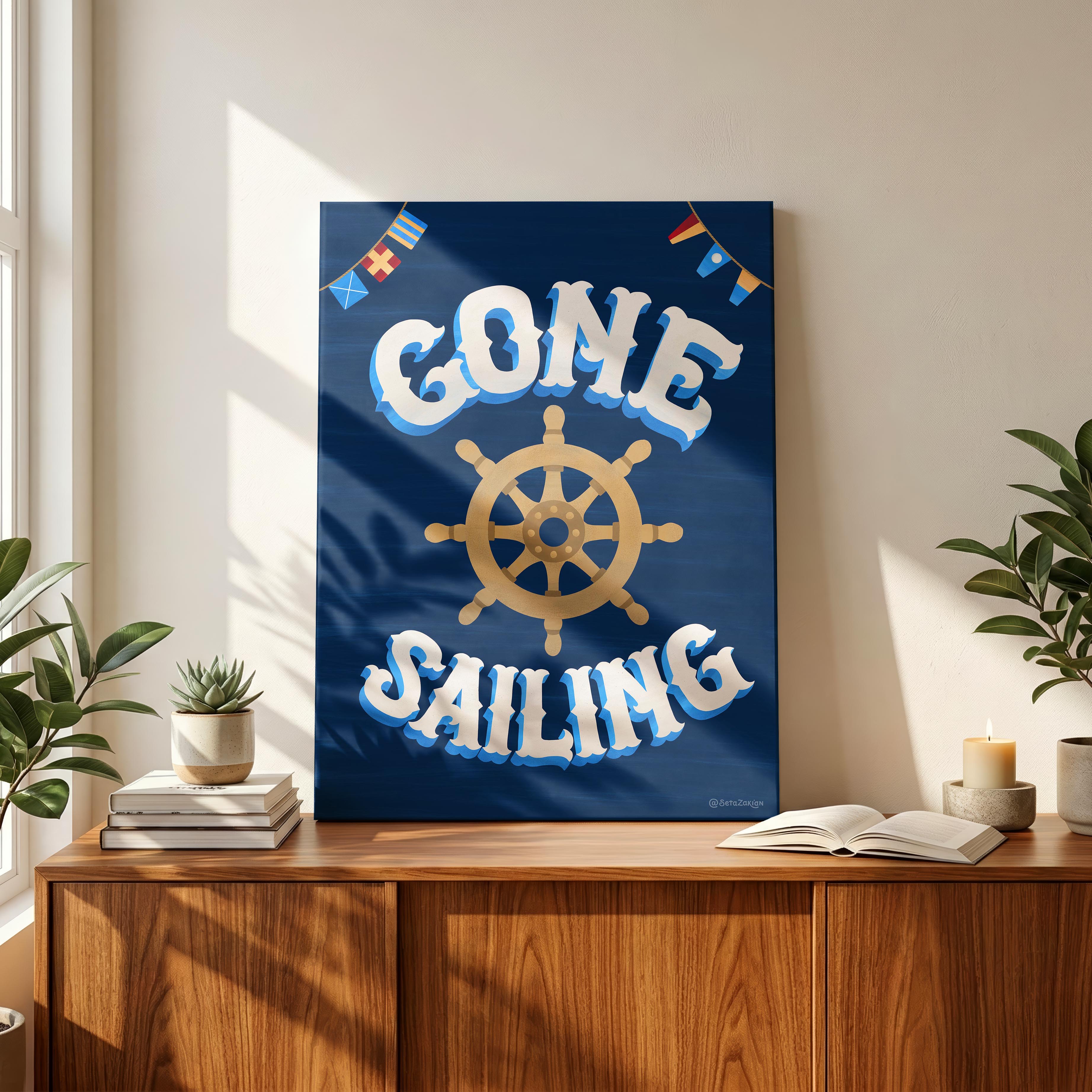 Gone Sailing - Seta Zakian - Framed Canvas Wall Art Print