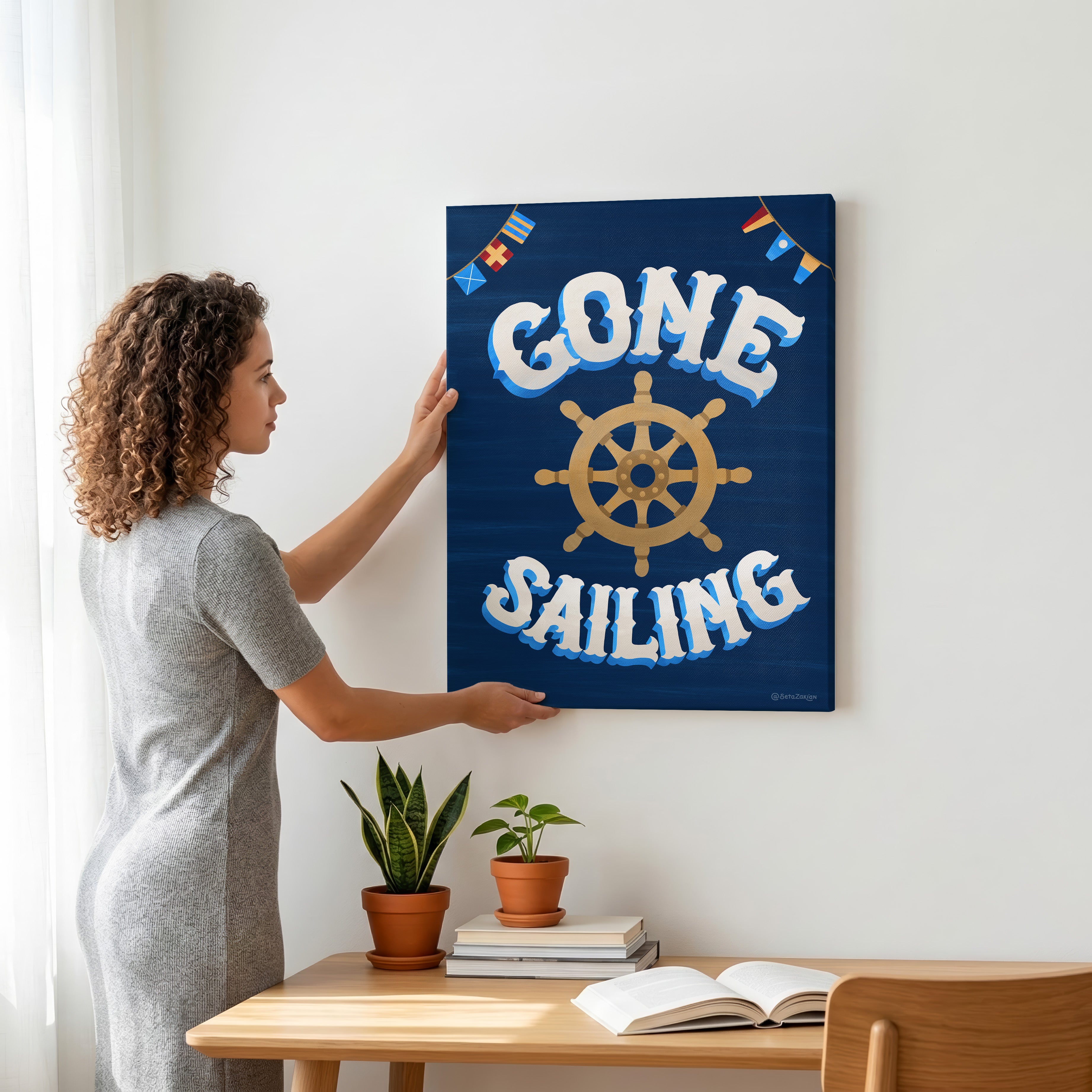 Gone Sailing - Seta Zakian - Framed Canvas Wall Art Print