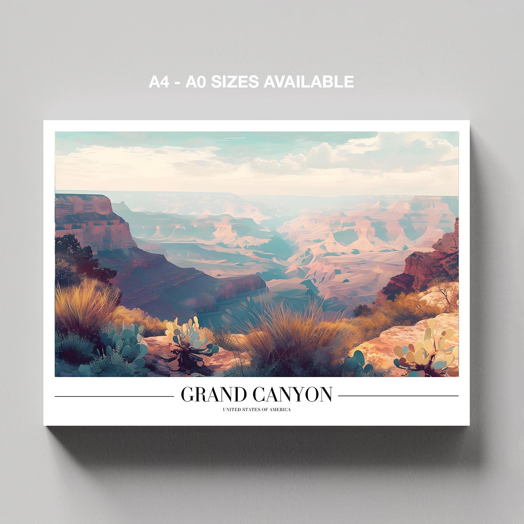 Grand Canyon USA Landmark City World Travel - Framed Canvas Wall Art Print - House Prints