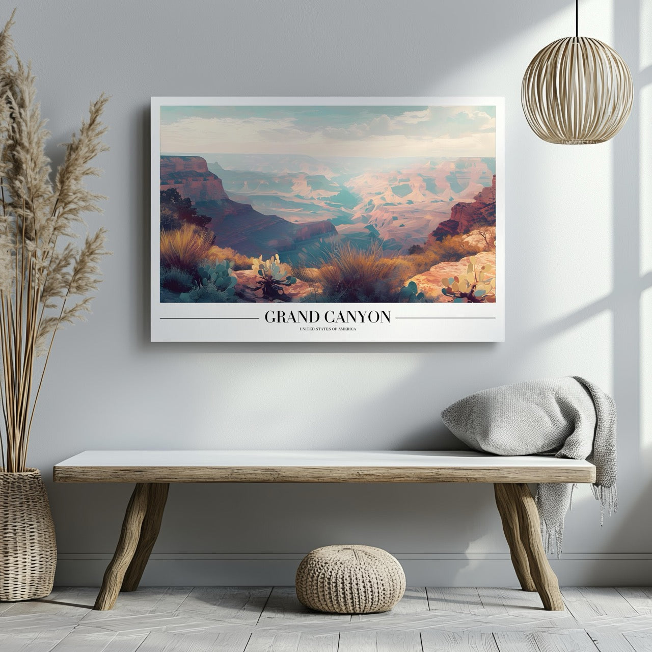 Grand Canyon USA Landmark City World Travel - Framed Canvas Wall Art Print - House Prints