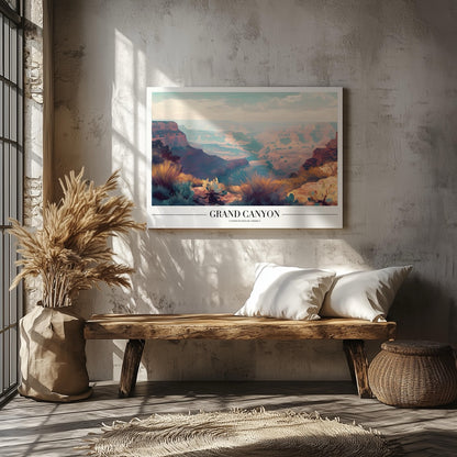 Grand Canyon USA Landmark City World Travel - Framed Canvas Wall Art Print - House Prints