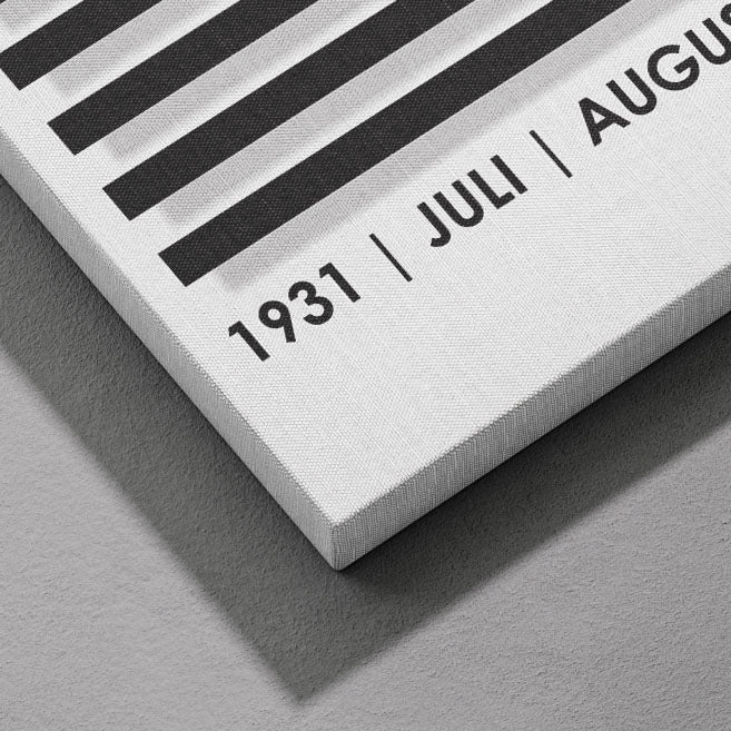 Geometric Bauhaus 1931 Yellow & Black Lines - Framed Canvas Wall Art Print