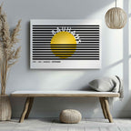 Geometric Bauhaus 1931 Yellow & Black Lines - Framed Canvas Wall Art Print | House Prints