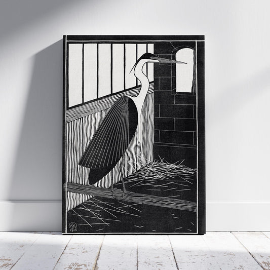 Giant Heron (Reuzenreiger) - Samuel Jessurun de Mesquita - Framed Canvas Wall Art Print - House Prints