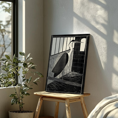 Giant Heron (Reuzenreiger) - Samuel Jessurun de Mesquita - Framed Canvas Wall Art Print - House Prints